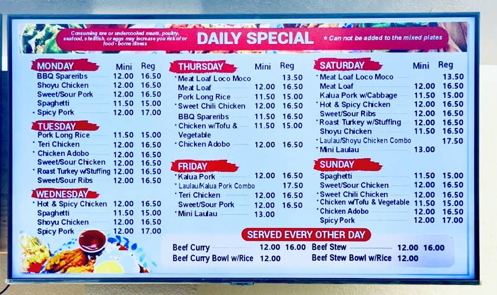 Grace's Inn Menu 1